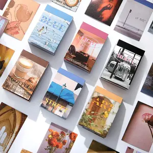 Random Color Scenery Pattern Sticker, 50pcs/set Self Adhesive Decal, DIY Creative Paster for Gifts Scrapbook Refrigerator Phone Case Guitar