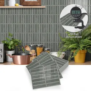 10 pieces self-adhesive peel and stick realistic tiles splashback, rectangular bathroom wall tiles, waterproof, oil-proof, suitable for kitchen, bathroom, wall tiles, 23 cm x 17 cm