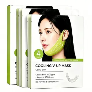 NEW Daily 12Pcs Cooling V-Up Hydrogel Lifting Mask, Ear Hook Jawline Contour Firming Mask - Double Chin Reducer, Anti Sagging De Puffing Facial Treatment, Summer Essential Mother's Day Gift