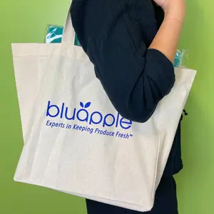 Bluapple Canvas Tote Bag Reusable Eco-Friendly Grocery & Shopping Bag