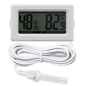 Digital Probe Thermometer Hygrometer for Reptiles - 2-in-1 Terrarium Monitor with Instant Reading, Mini Design for Turtle Tank/Lizard Cage/Aquarium Habitat (White)