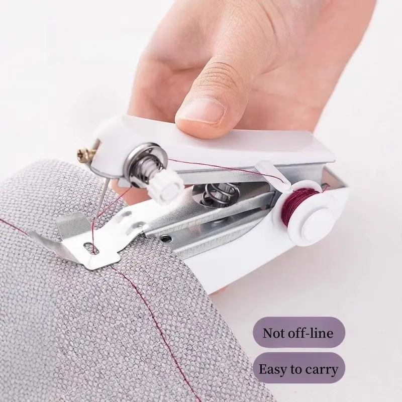 Portable Mini Handheld Sewing Machine, Manual Simple Home Tailor, Plug-Free Handheld Small Sewing Machine, Emergency Repair Tool, Beginner Sewing Machine, Single Unit