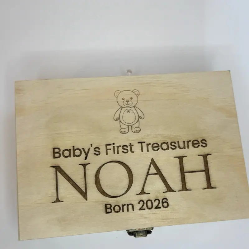 Pine Wood Keepsake Box – Custom Engraved*