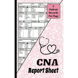 CNA Report Sheet Notebook: Compact Pink Marble Pattern: Nurse Brain Journal for Multiple Patients to Organize Shift Notes
