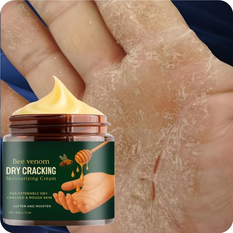 Bee Venom Moisturizing Cream for Dry Cracked Feet and Hands, Deep Hydration Softens Light Skin, Smooth and Soft
