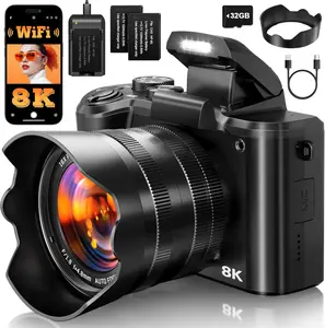 8K Digital Cameras for Photography Autofocus, 2026 Upgrade 88MP WiFi Professional 16X Zoom Photography Camera with Dual-Lens for YouTube, SD Card, Lens Hood, Touch Screen, 2 Batteries & Charging Stand Portable Lock Electronic Colorful Button