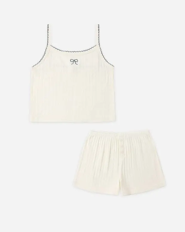 Bow Pointelle Lounge Set
