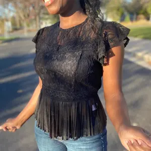 Lace Peplum Top