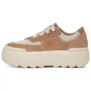UGG Women's Suede Comfort Casual Thick-Soled Low-Top Footwear Trainer - Sand Trending, House White Official Maison Mihara Verifiable Shoes with Credentials & Global Authentication Support