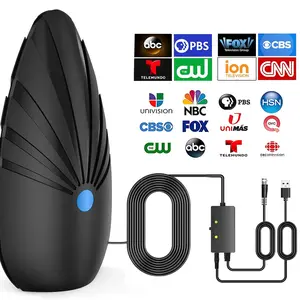 Smart TV indoor TV antenna, local channel TV antenna, Digital tv antenna, suitable for 360 ° remote reception of local channels, TV antenna that can be easily set up without cables (black), Compact