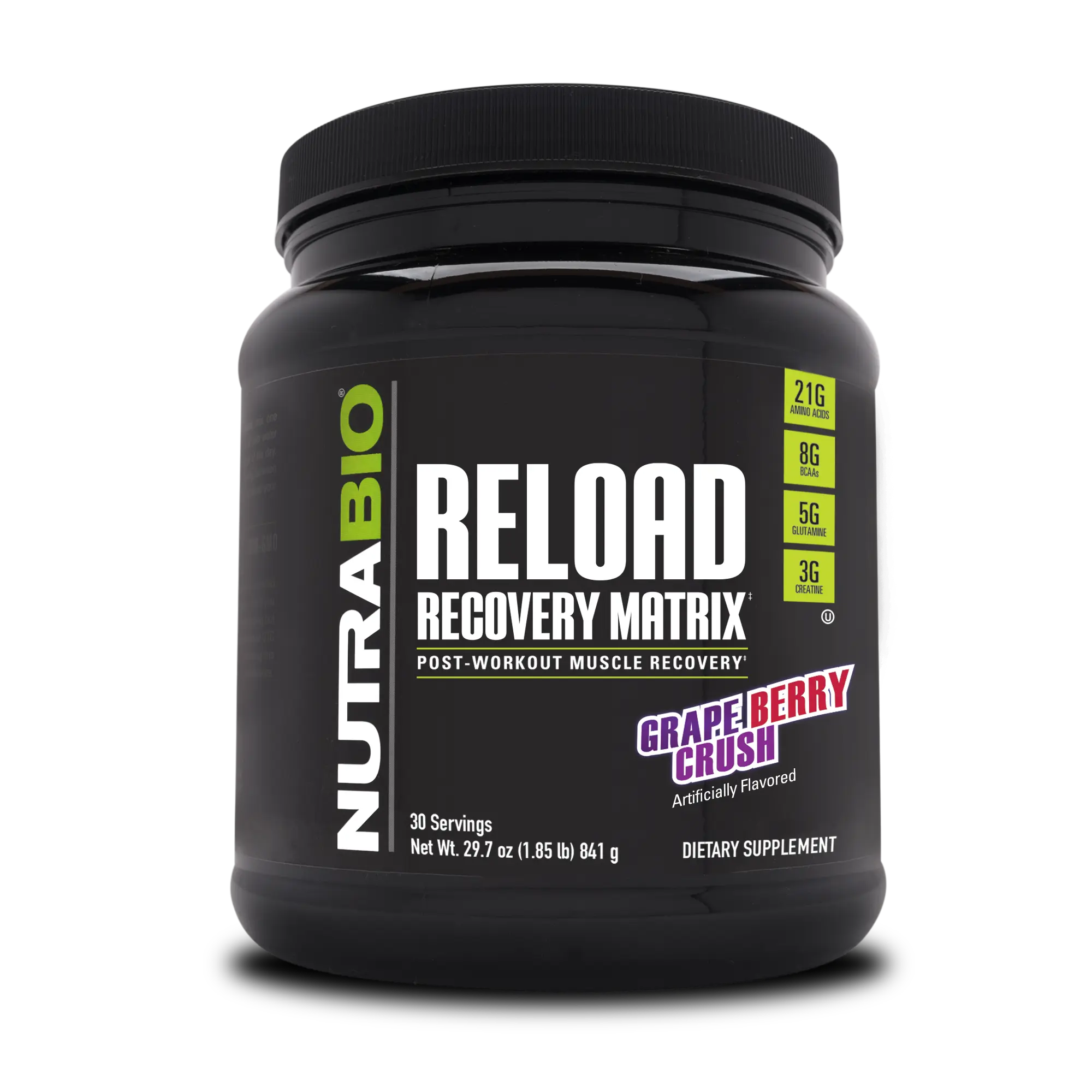 NutraBio RELOAD Recovery Matrix - Post-Workout Muscle Recovery Supplement with 21g Amino Acids & 8g BCAAs for Muscle Growth & Repair