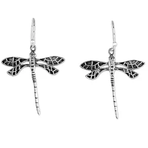 NOVICA Artisan Handmade Sterling Silver Dangle Earrings | Dragonfly Motif from Thailand | Animal Themed | 'Skyward Wanderers' | 7.75 in L x 4 mm W