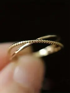 Simple Criss Cross Design Plain Copper Ring, Dainty Stacking Rings, Stackable Ring, Fashion Accessories for Women for Party, Daily Clothing Decor, Trendy All-match & Exquisite Jewelry for Gift