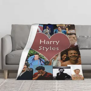 Harry styles (4) Throw Blanket -  Soft Hypoallergenic Flannel All-Season Blanket for Bed, Sofa, Camping - Perfect Gift for Horror Fans (Christmas, Birthday, New Year), Halloween Blanket, Camping Essential