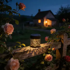 1-piece/2-piece/4-piece solar fence projection light with mandala flower pattern, metal outdoor step wall light, suitable for gardens, courtyards, backyards, Christmas and Halloween decorations, solar charging provides lighting from dusk till dawn