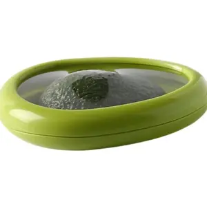 2 Pack Fruit Vegetable Avocado Shape Food Saver Containers with Silicone Lid - Fridge Organization
