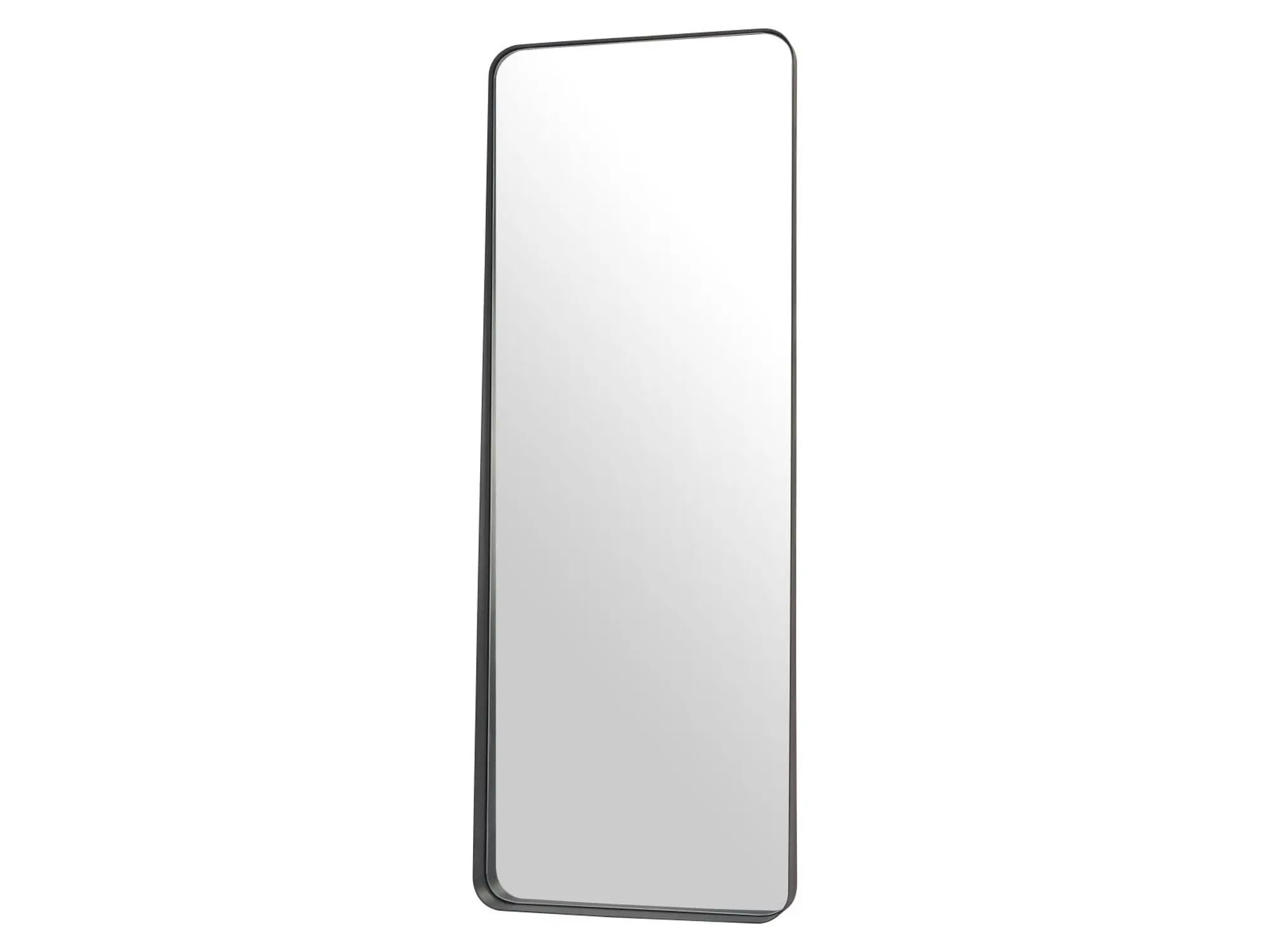 212 MAIN Full-Length Glass Mirror, 66x24 in Smooth Rectangle, Black Steel Frame, Wall-Mountable Home Decor with True Reflection, Easy Installation, Enhances Space Perception