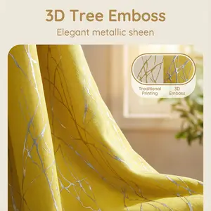 Window Wear 2 Panels 52X95Inch Blackout Curtains With Rubber Foil Print For Easy Installation & Versatile Window Treatments Ft24791 cortinas  para  sala  de  estar