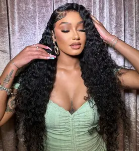 Bling Hair Deep Wave 13x4 13x6 Lace Frontal Wig Human Hair Brazilian Deep Curly Transparent Lace Front Human Hair Wigigs For Women On Sale 180% Density TikTokShopBlackFriday