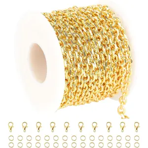 5 Meters 18K  Plated  Chains Bulk  Cut  Chain Link Light  Chain Necklace DIY for Men and Women