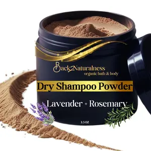 100% Natural Dry Shampoo Powder For Dark Hair & Brunettes - Non-Aerosol - 3.5 oz - Absorbs odors, oils + dirt - Travel Size - Organic Ingredients
