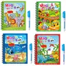 Hatwoo 4-Pack Reusable Magic Water Doodle Books - Unisex Educational Arts & Crafts Toys with Refillable Random-Color Pens, Dino & Sea Animal Themes, Spiral-Detach Pages, Cool Small Christmas Gifts for Kids