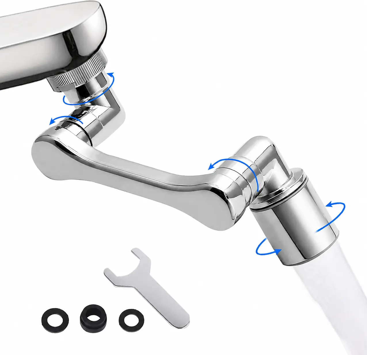 Metal Faucet Extender for Sinks 2 Water Flow Modes, Rotatable Swivel Faucet Aerator Extension Rotatable Faucet Aerator, faucet extender sprayer 1440° Rotatable Faucet Extender for Bathroom