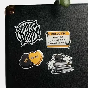 Black Book Dragon Inspired Vinyl Sticker Pack - 4 Stickers Featuring Book Dragon Shadow Daddy Xaden Riorson and Fly or Die - Durable Vinyl with Water Resistance for Kindle Case Decor