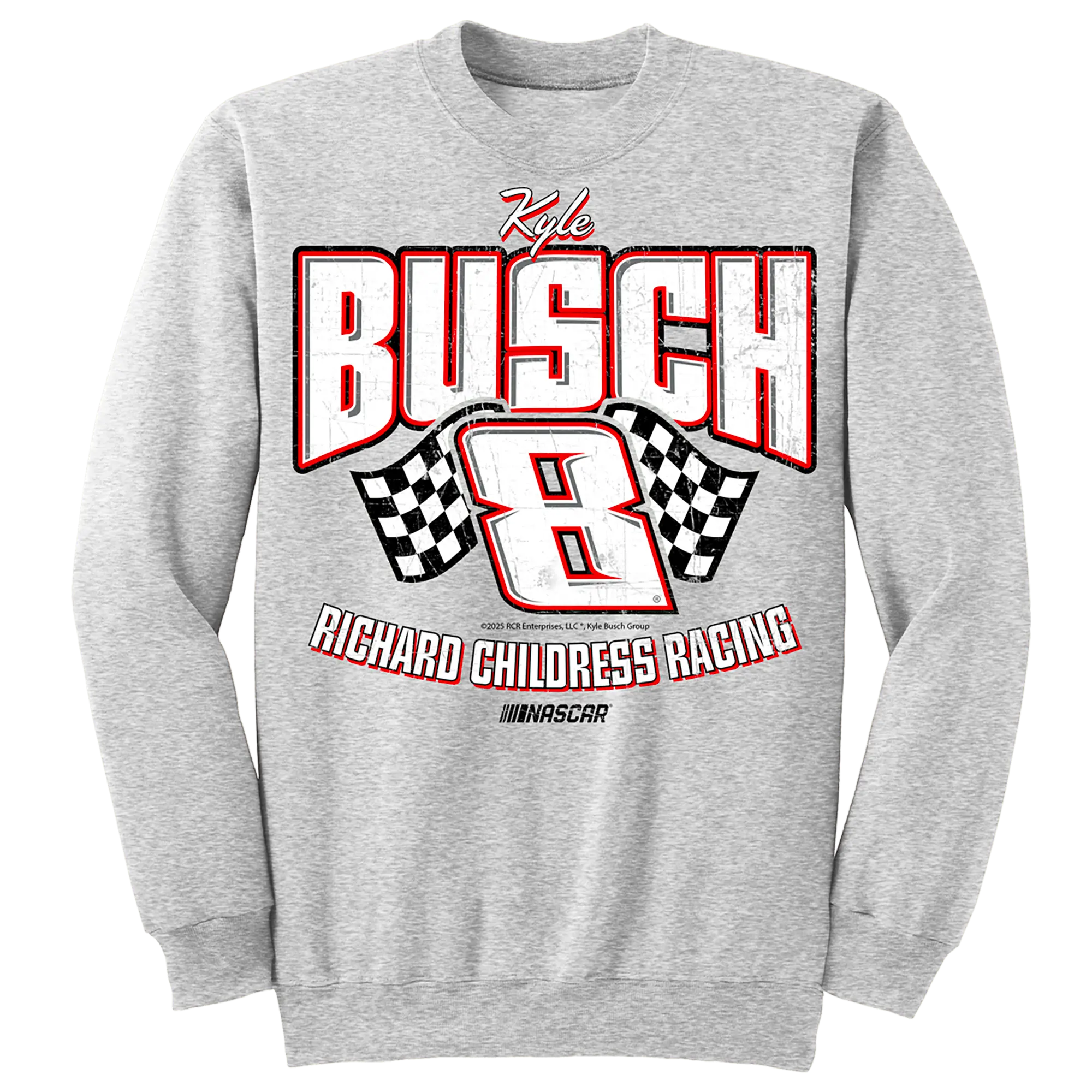 Kyle Busch #8 Ash Crewneck Sweatshirt