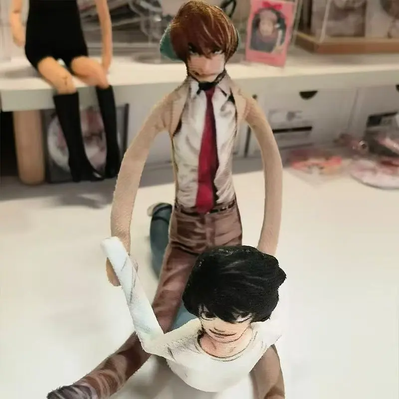 Death Note L plush doll, poseable with internal wire skeleton, abstract stuffed figure without white border