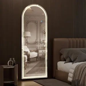 71"x26" Rounded Corners LED Full Length Mirror – Lighted Dimmable Floor Mirror with Stand & Wall Mount, 3-Color Modes, Full Body Mirror for Bedroom, Dressing Room, Cloakroom