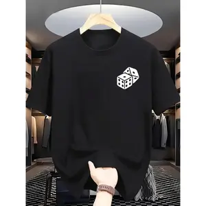 Men'S Adventure Dice Print T-Shirt - Casual Crew Neck, Short Sleeve, Stretchy Fabric, Ideal for Gaming, Parties, and Casual Attire, Casual Attire Tee |   Graphic Tee |   Comfortable Fit, Adventure T Shirts