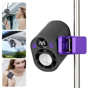 Portable Clip-on Fan with Cold Compress Cooling Clip Fan, 199-Speed 7.8M/S 18000PRM Portable Rechargeable Mini Fan with Digital Display, 1800mAh USB Fan for Outdoor, Camping, Umbrella, Waist Clip, Car Visor, Summer Essentials