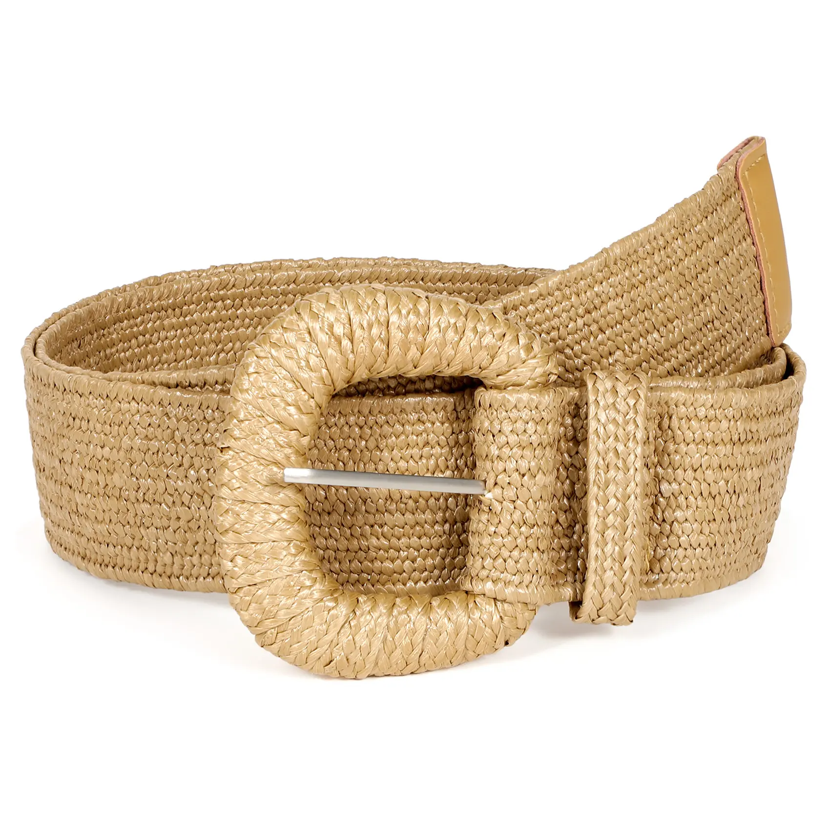 SUOSDEY Straw Woven Elastic Belt for Women Stretchy Belts for Dress Fashion Boho Waist Belt Rattan Raffia Ladies Belts