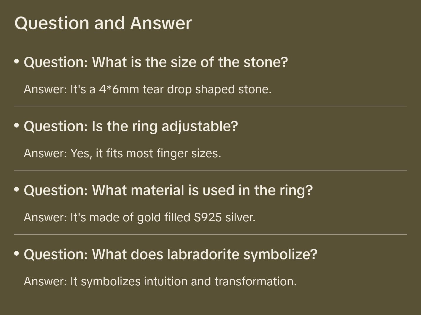 Labradorite Pear Cut Vintage Style Ring