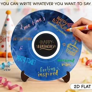 1 set of Acrylic Vinyl Record Birthday Guest Book, Includes 4 Erasable Markers, Birthday party decorations, 1975 Birthday Party Poster Sign with Stand, A Large Guestbook Alternative for Celebration Cards, Universal Holidays & Carnival Theme