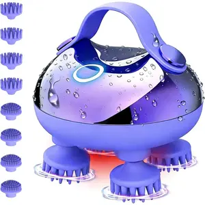 Scalp Massager Electric, Portable Scalp Massager Tool, Waterproof Head Massage Stress Relax, Hair Massagers with 3 Speed Modes & 8 Massage Claws
