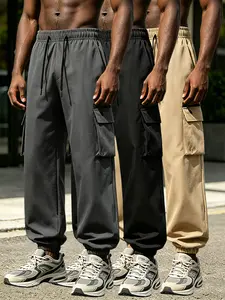 3-pack men’s all-season jogger cargo pants, classic cut design, versatile for both workwear and casual wear, breathable and non-restrictive with a unique feel—ideal for everyday outings and sports.