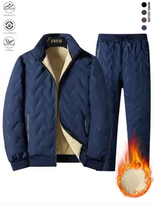 Women's 2-Piece Set Ultra-Warm Lamb Wool Zip-Up Sweater & Long Pants, Winter for Women, Cozy Daily Wear Essentials