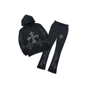 Marzion 2.0 Black/Grey Hoodie/Stacked Flare Track Set