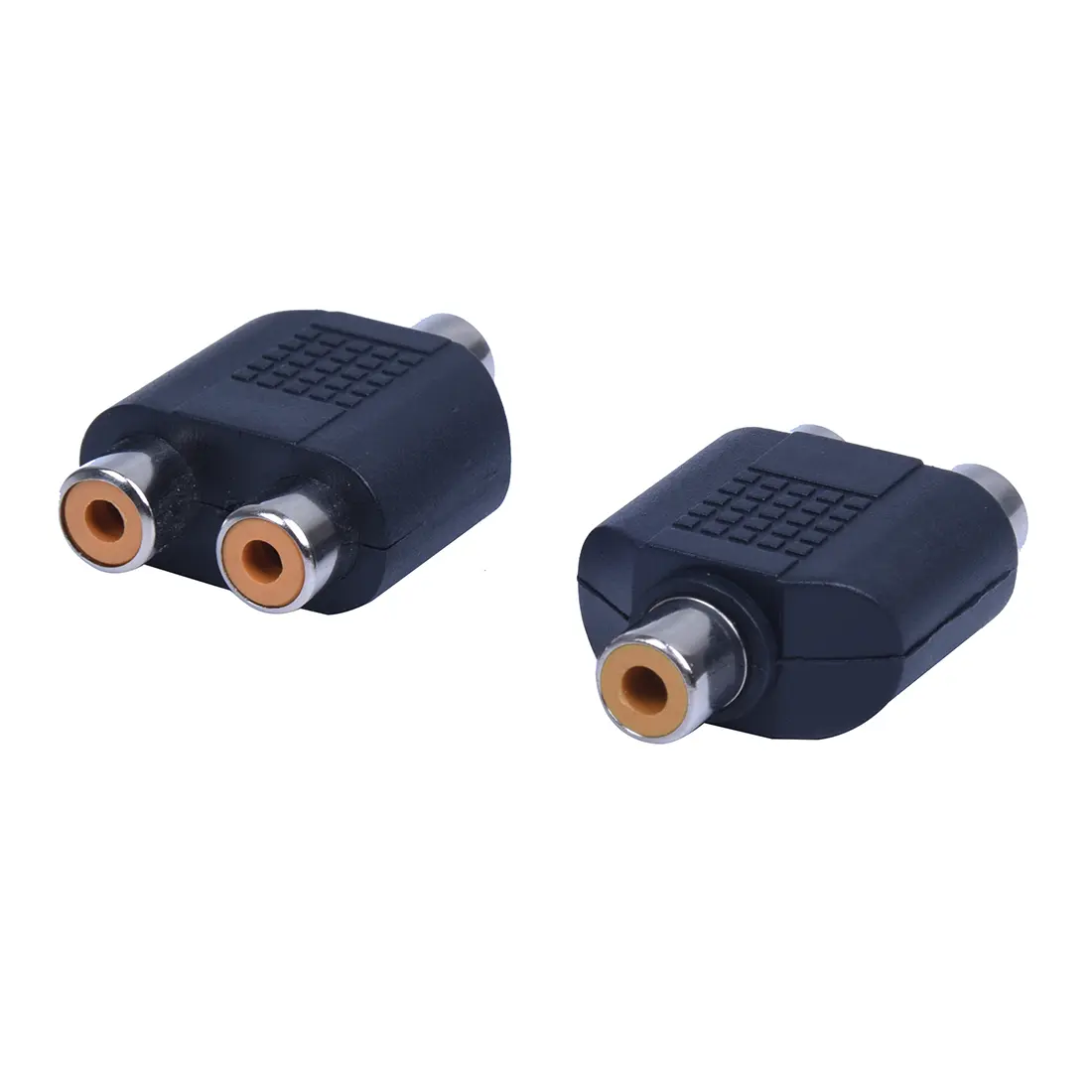 2 Piece Set New 100% RCA AV Splitter Y Adapter Accessories - 1 Female-to-Female to 2 Ports, Black