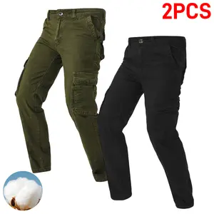 2pcs Men's Fashion Cargo Pants, Multi-Pocket Trousers, Men's Casual Pants, Outdoor Hiking Cargo Pants, Casual Long Pants, Suitable for Outdoor Hiking, Jogging, Cycling, Gift for Boyfriend or Father