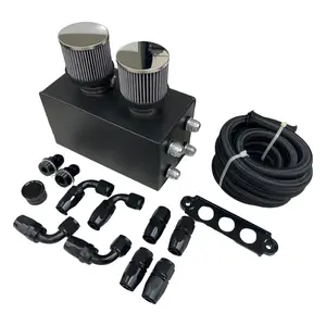 Pro Series Oil Catch Can For Honda Civic Acura Integra 4 Port -10AN With Hoses