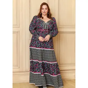 GUNNE SAX for ModCloth Katie Maxi Dress with Pockets, Long Sleeves, 100% Cotton - Enchanting Bloom Floral Print (XS-4X) modest