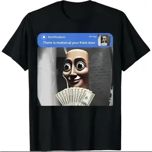 Advanced Graphic Tee – "There is Motion at Your Front Door" Tung Tung Tung Sahur Meme T-Shirt
