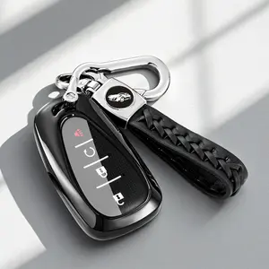 Key Fob Cover with Lanyard for Chevrolet Malibu, Equinox, Traverse, Camaro, Cruze, Blazer, Compatible with 3 4 5 Buttons Smart Key