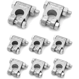 Battery Terminals, 4 Pairs Negative and Positive Post Battery Connector For Marine Vehicles, Boats, RVs
