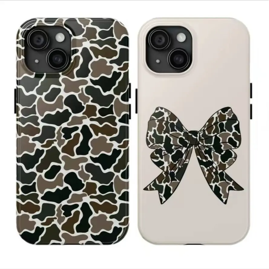 Camouflage Duck Hunting Patterns Tough 2-Piece Phone Case, Durable Hard Protective Cover for iPhone 11‑17 Pro Max, Ideal Gift for Men, Boyfriend, Girlfriend & Matching Couples,promax