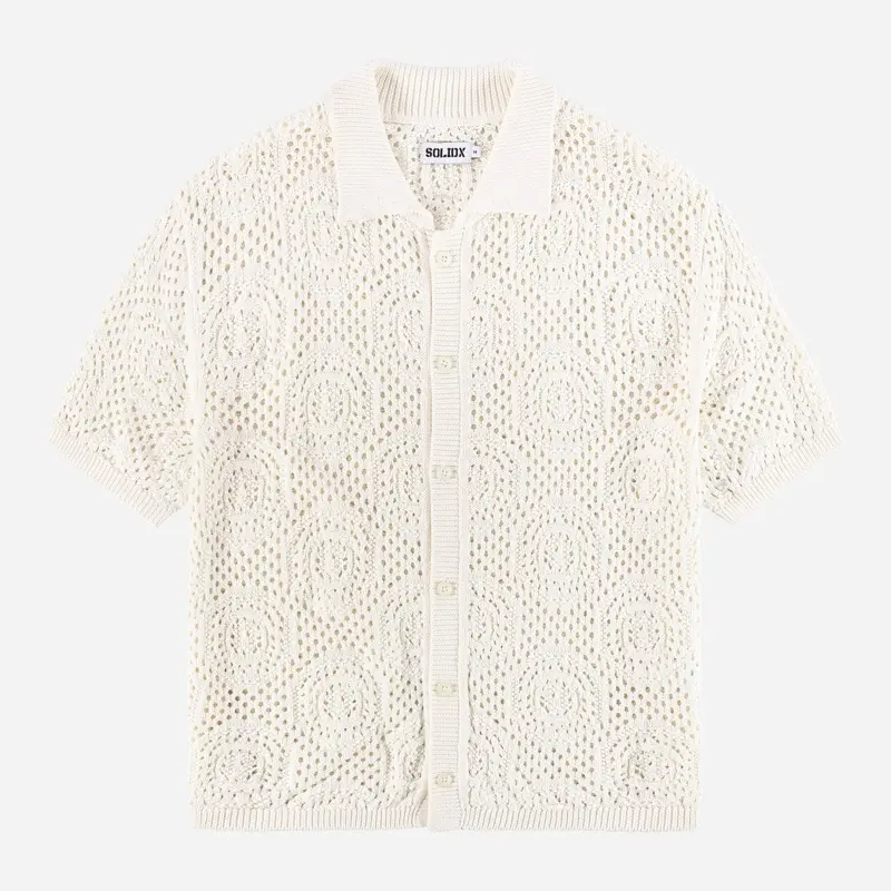 Aura Crochet Knit Button Cardigan