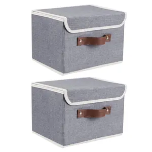 2 Pack Cube Storage Bins,Collapsible Fabric Storage Cubes with Lids Large Toys Organizer Foldable Storage Cube for Home